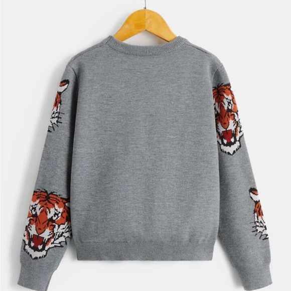 SHEIN Boys Tiger Pattern Sweater - Picture 2 of 3